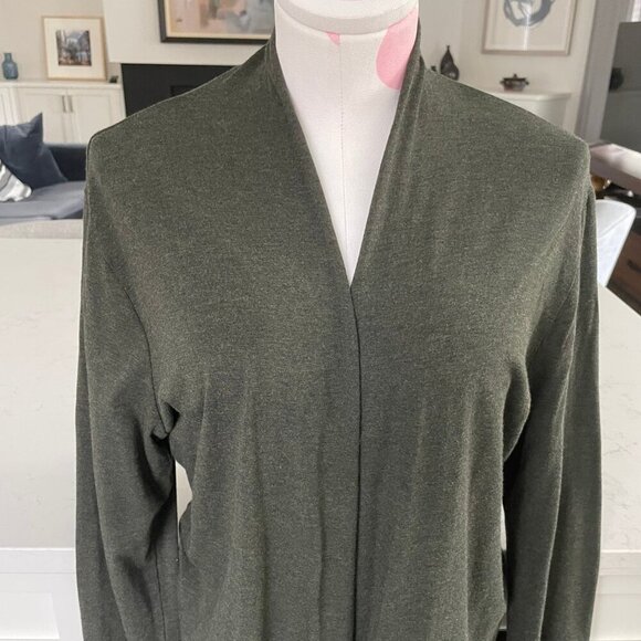 Movement Rayon & Organic Cotton Open Cardigan Worn Several Ways Olive Grn Sz XL - Picture 3 of 10